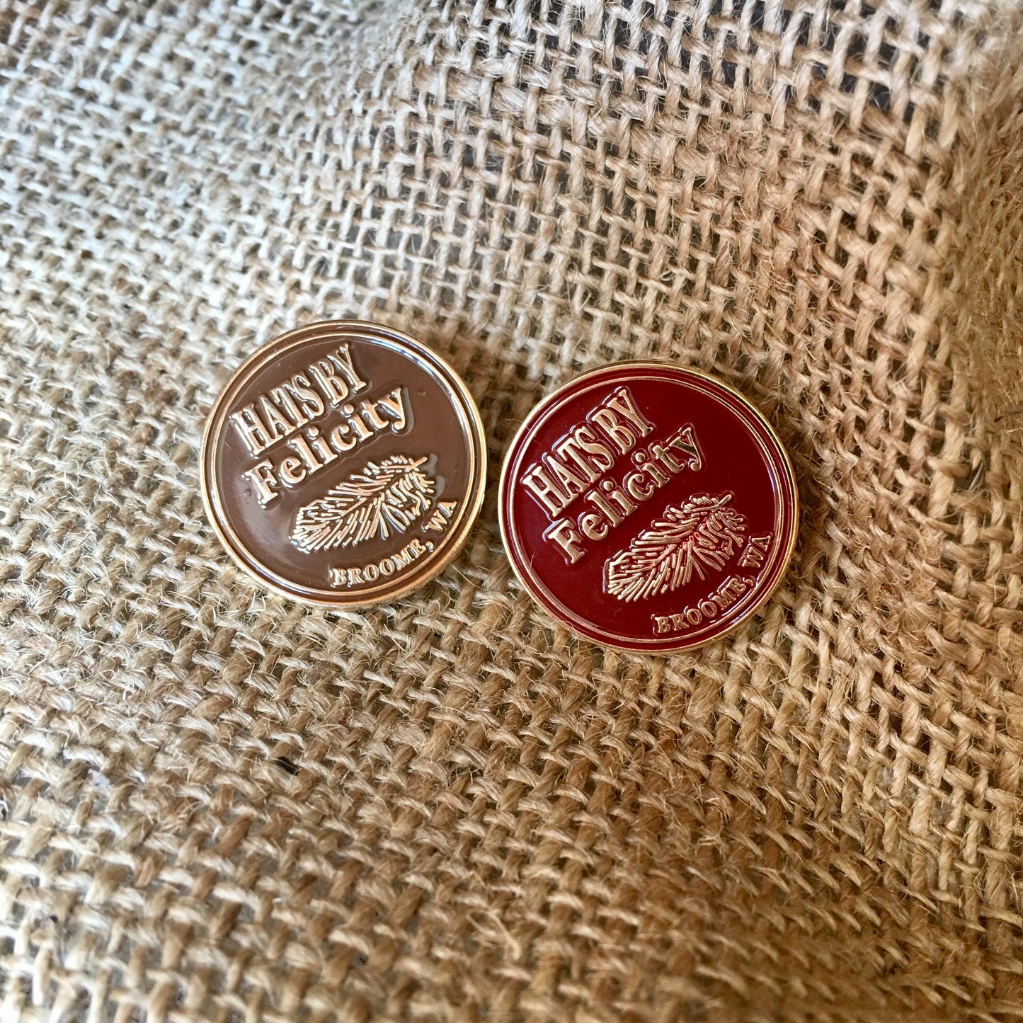Hats by Felicity lapel pins